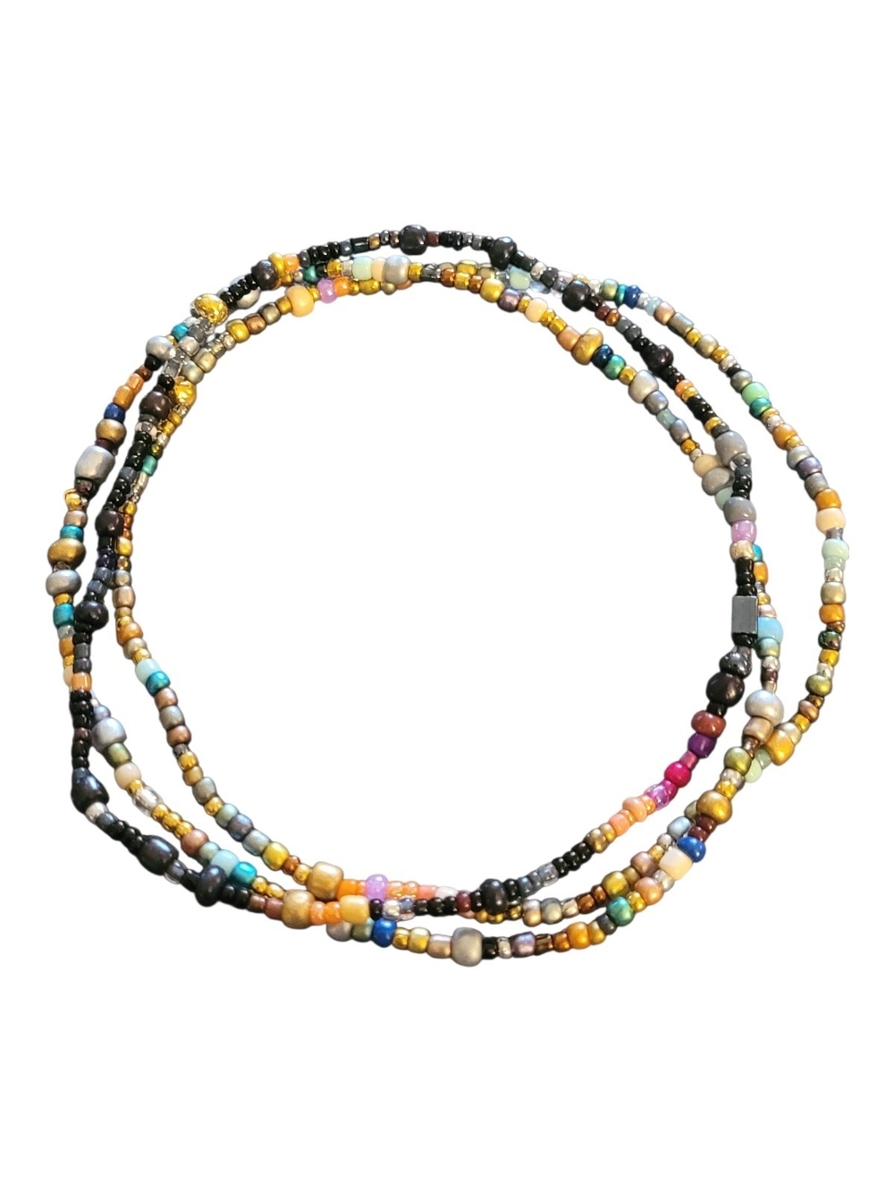 Multicolor 3-pack Seed Bead Anklets